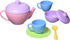 Green Toys Juego de té, Pink CB, juego de 17 piezas, habilidades motoras, lenguaje y comunicación para niños, sin BPA, ftalatos, PVC, apto para lavavajillas, plástico reciclado, fabricado en Estados