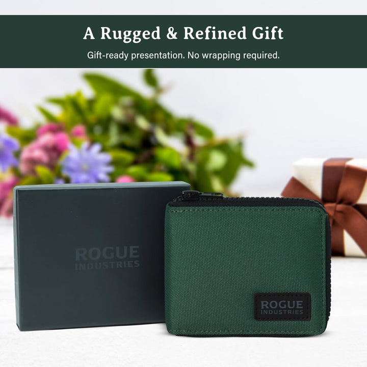 ROGUE WALLET Carteras interiores de piel auténtica para hombres, co...