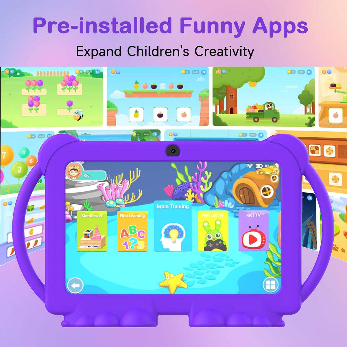 Tablet para niños, tablet de 7 pulgadas para niños 4GB+32GB admite...