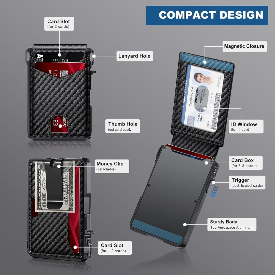 Cartera para hombres, cartera minimalista para hombres de 9-13 tarj...