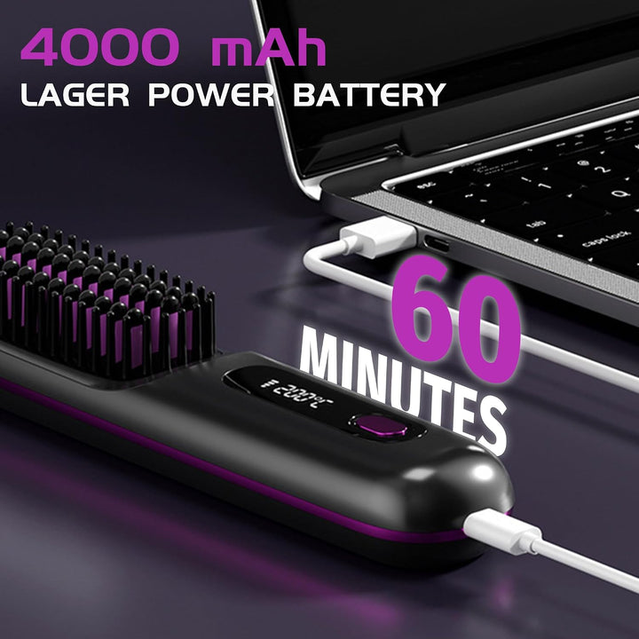 NUMOYA Go Brush Pro - Cepillo alisador portátil para viajes, peine...
