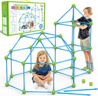 SpringFlower - Kit de construcción de fortalezas para niños, juguetes de construcción STEM, regalo educativo para niños de 3 a 12 años, juego creativo para interiores y exteriores, 140 piezas, verde