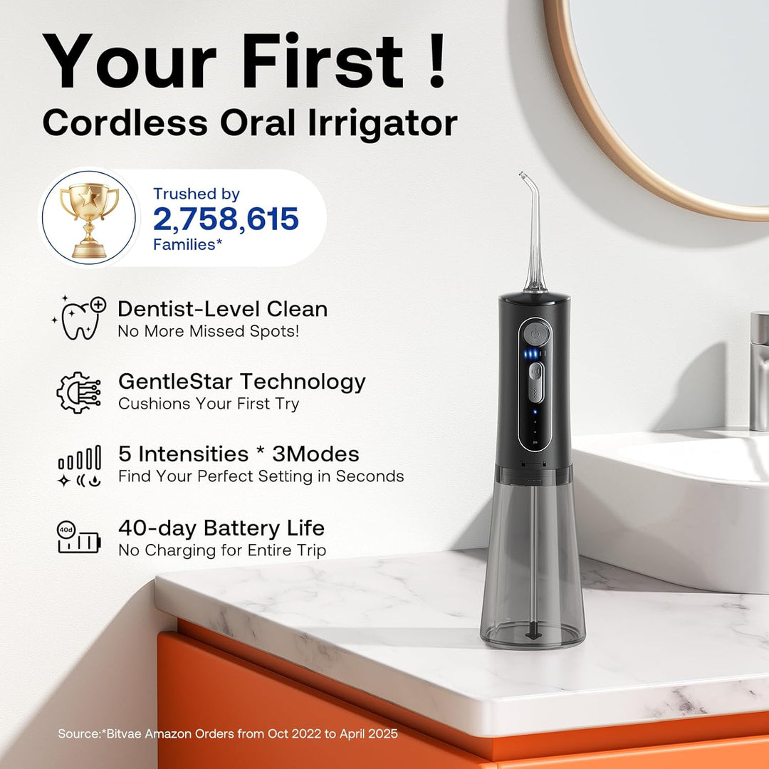 Bitvae - Irrigador dental de agua para dientes, púas de limpieza de...