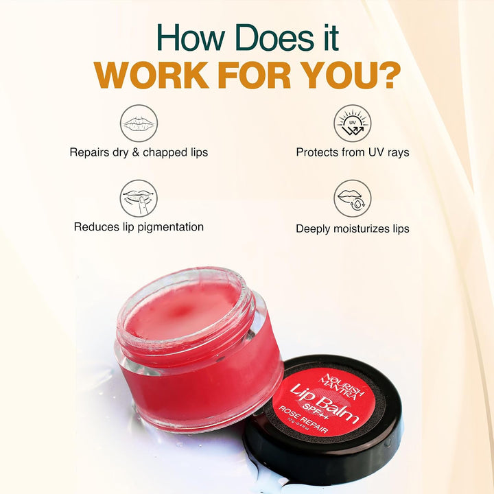 Nourish Mantra - Bálsamo labial Rose Repair con SPF | Fabricado con...