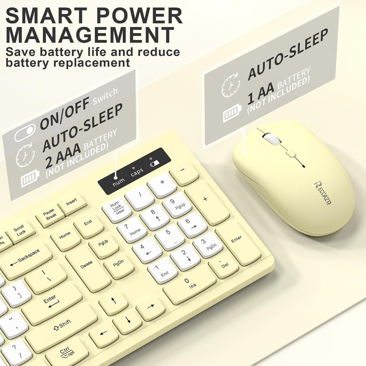 Teclado inalámbrico y mouse combinado silencioso para oficina y hog...