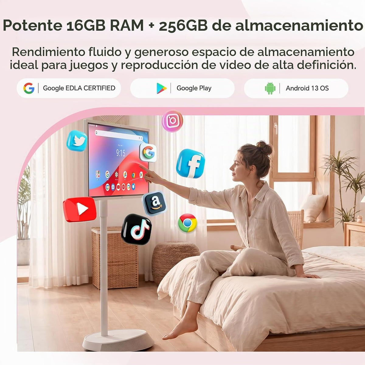KTC Monitor portátil inteligente 4K MEGAPAD, certificado Google EDLA, A32Q7
