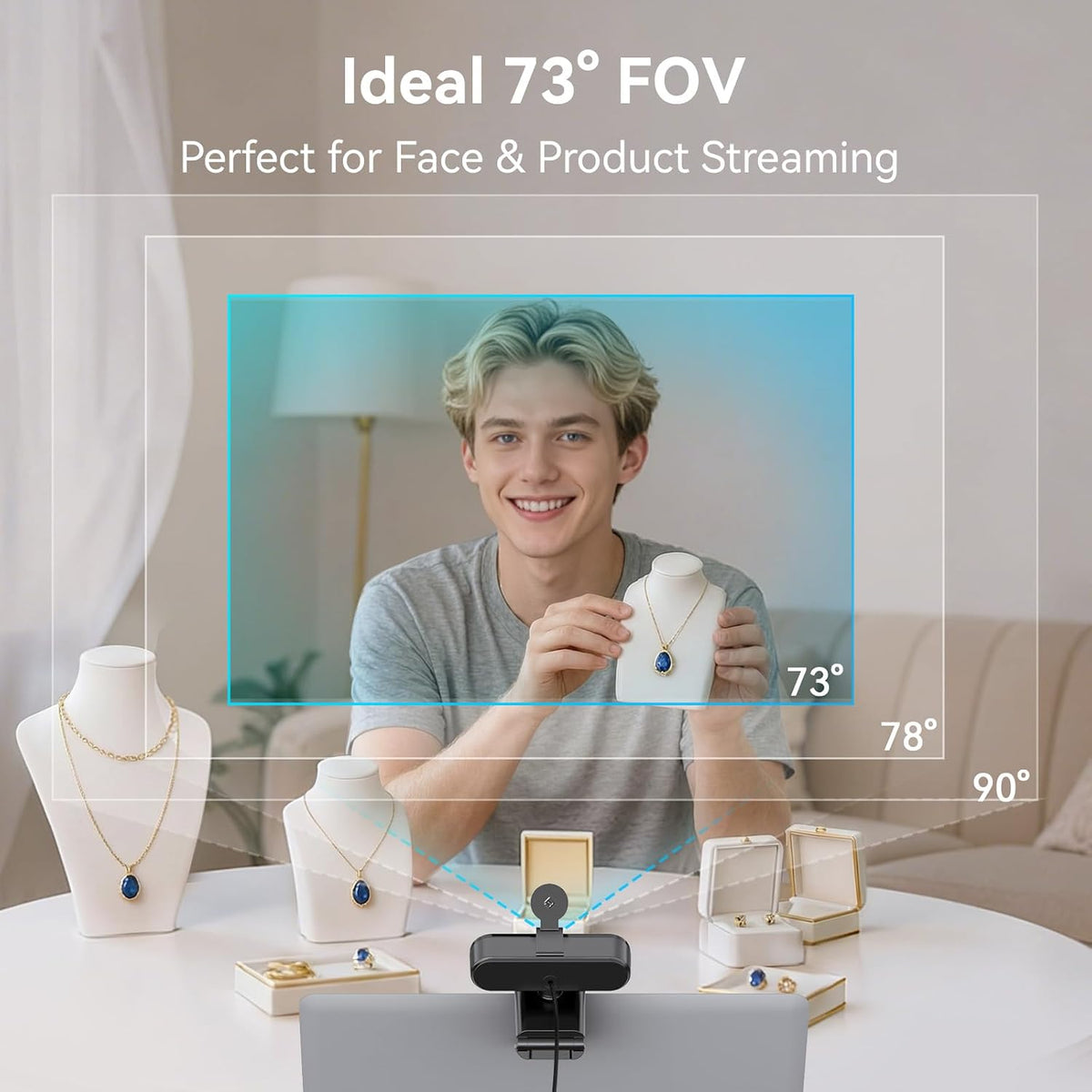 Cámara web EMEET C60E 4K para streaming y juegos, PDAF Autofocus