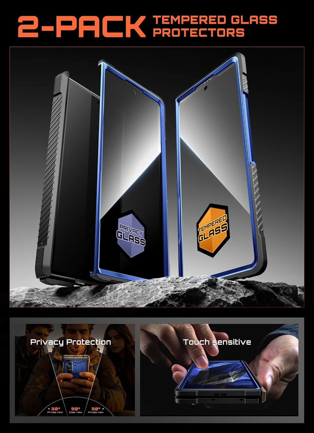 SUPCASE Funda para Galaxy Z Fold 8 Ultra, pantalla de vidrio y privacidad