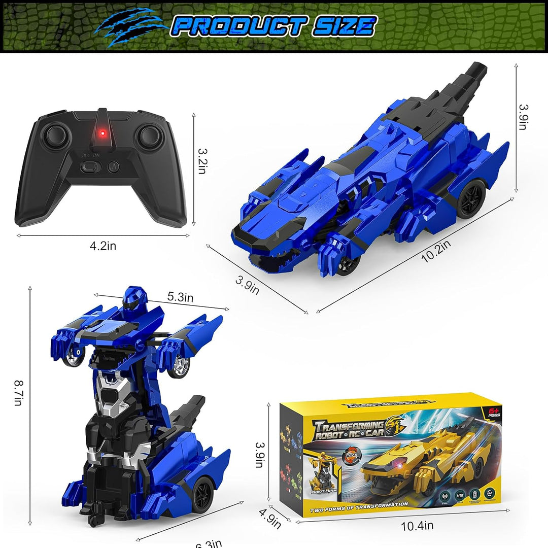 Kroyedfuw Coches RC Transformables de Dinosaurio, Coche de Control...