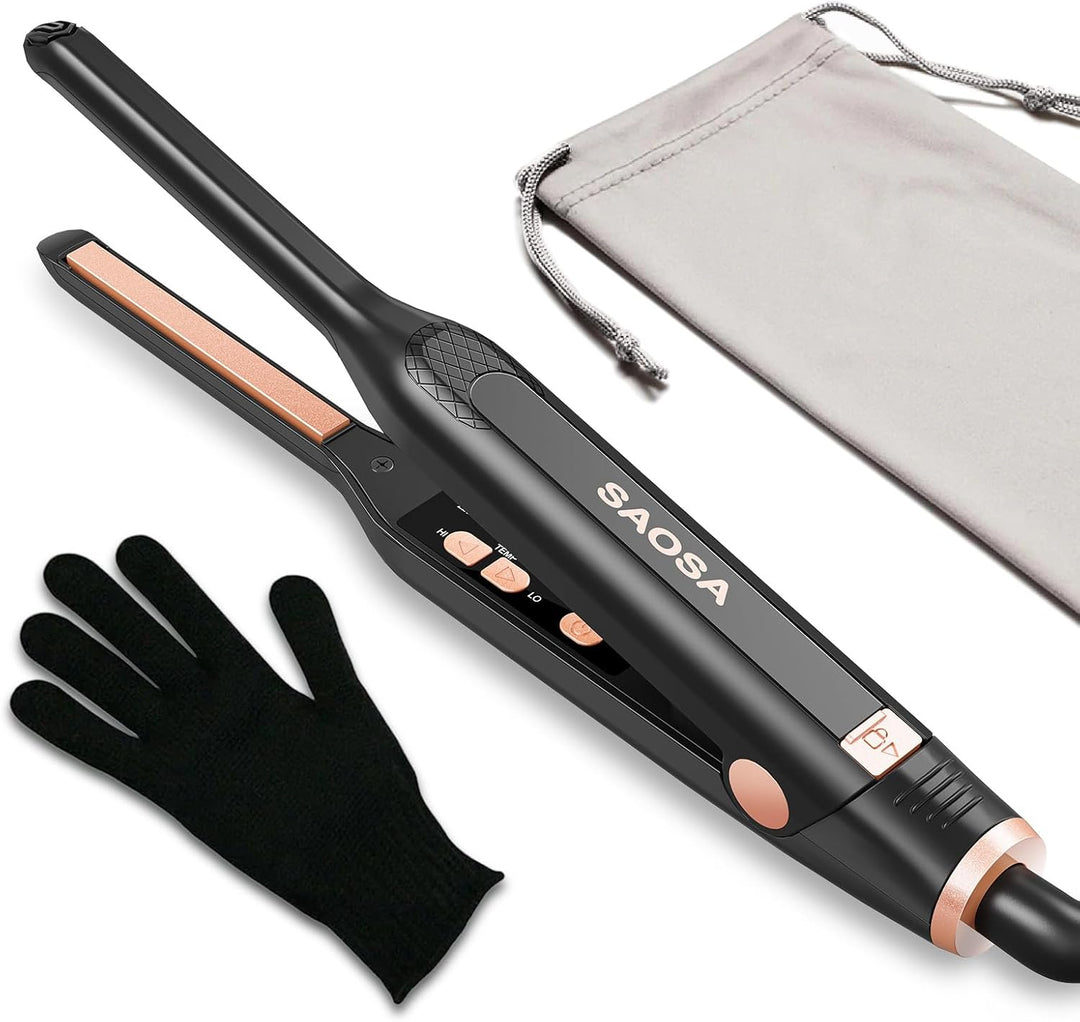 SAOSA Plancha plana de lápiz de 3\/10 pulgadas para cabello corto,...