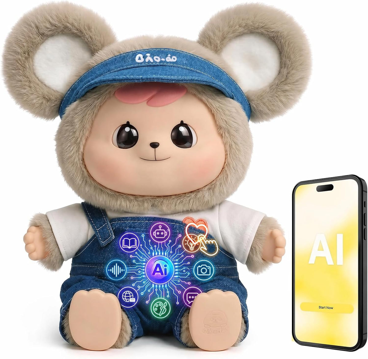 Juguetes interactivos de IA para niños, compañero de IA que habla, juguete de peluche inteligente, juguete de comodidad emocional de 11.8 pulgadas con memoria, no necesita aplicación
