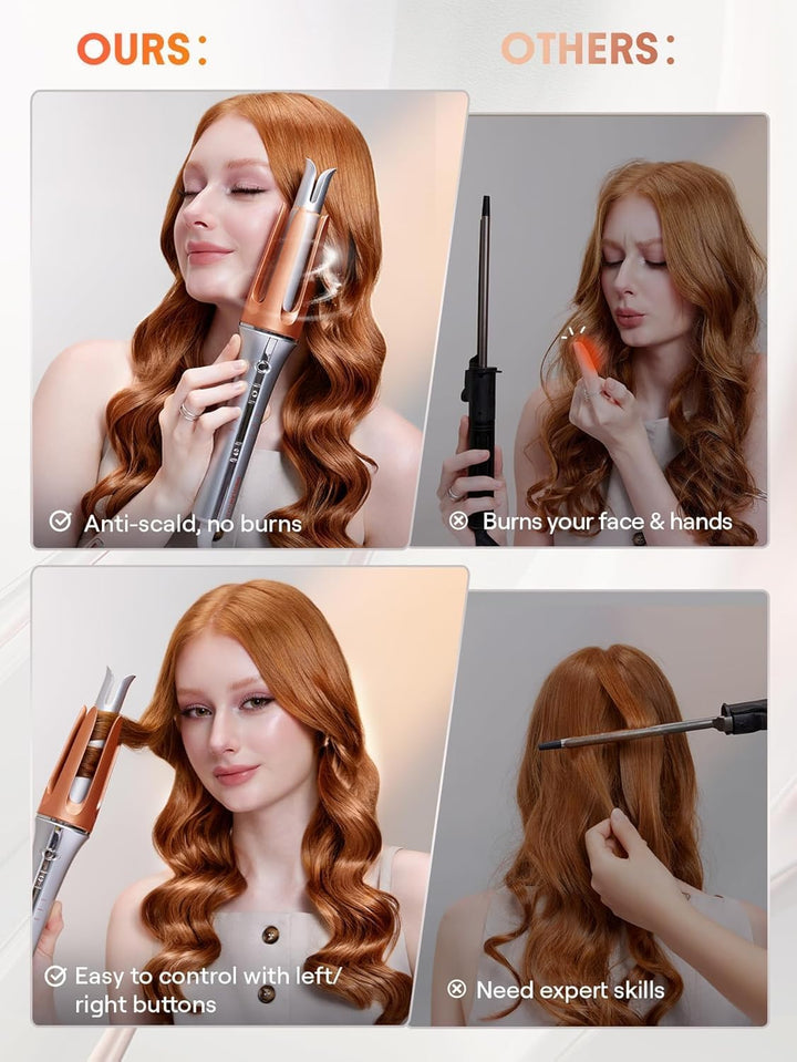 SHEGLAM Rizador automático de 1 1\/4 pulgadas con 3 temperaturas de...