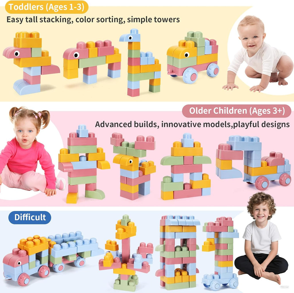 Mega bloques multicolores para niños pequeños de 1 a 3 bloques de