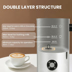 Espumador eléctrico de leche 4 en 1, espuma fría caliente, 10.6