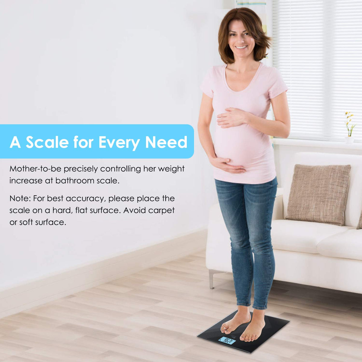 himaly Báscula de baño digital recargable tipo C