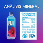 FIJI Agua embotellada artesanal natural, 1 litro / 33.8 onzas líquidas