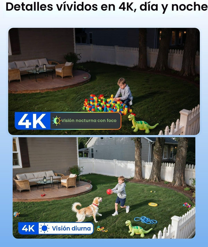 REOLINK Cámara de Seguridad Solar 4K para Exteriores, Sistema de Cá...