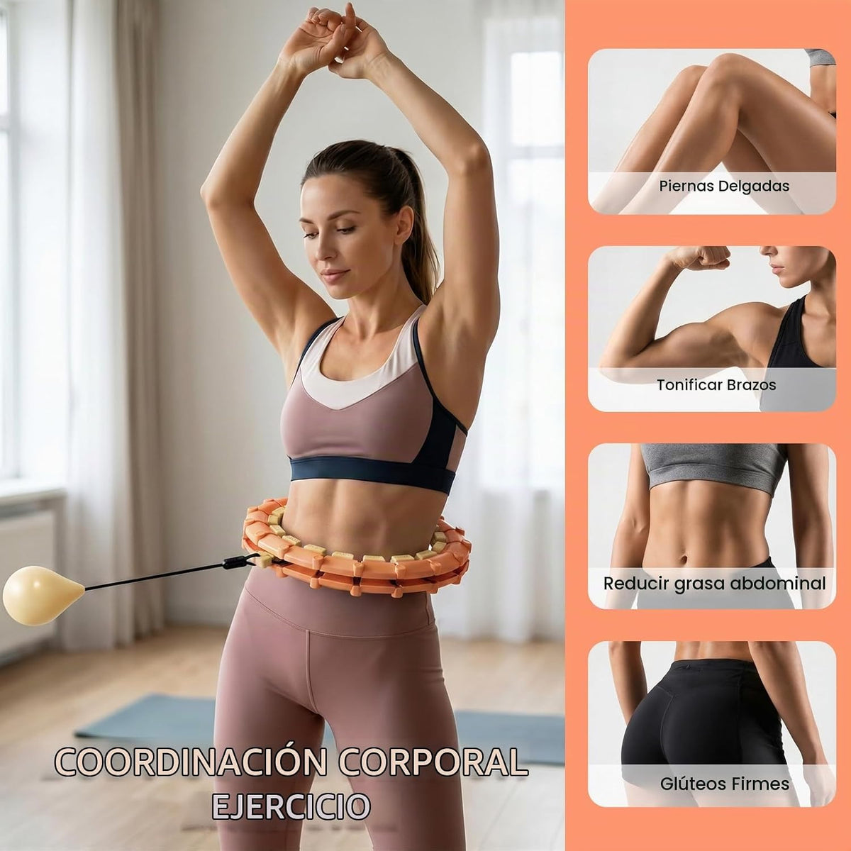 Aro de Fitness Pesado Infinity Utilizable Desmontable Silencioso de 47 Pulgadas, 24 Nudos