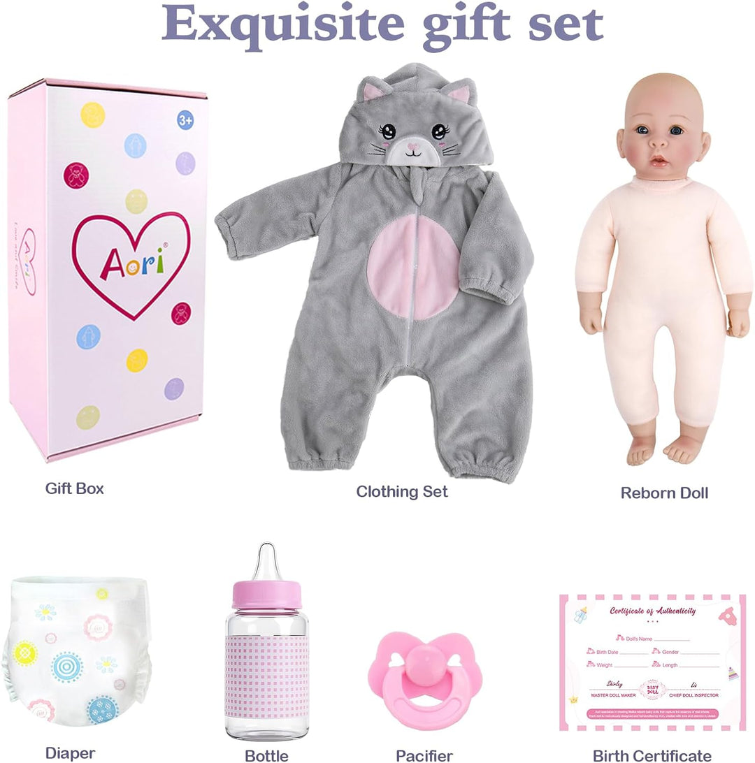 Aori - Muñecas de bebé realistas, niñas de 17 pulgadas con cuerpo l...