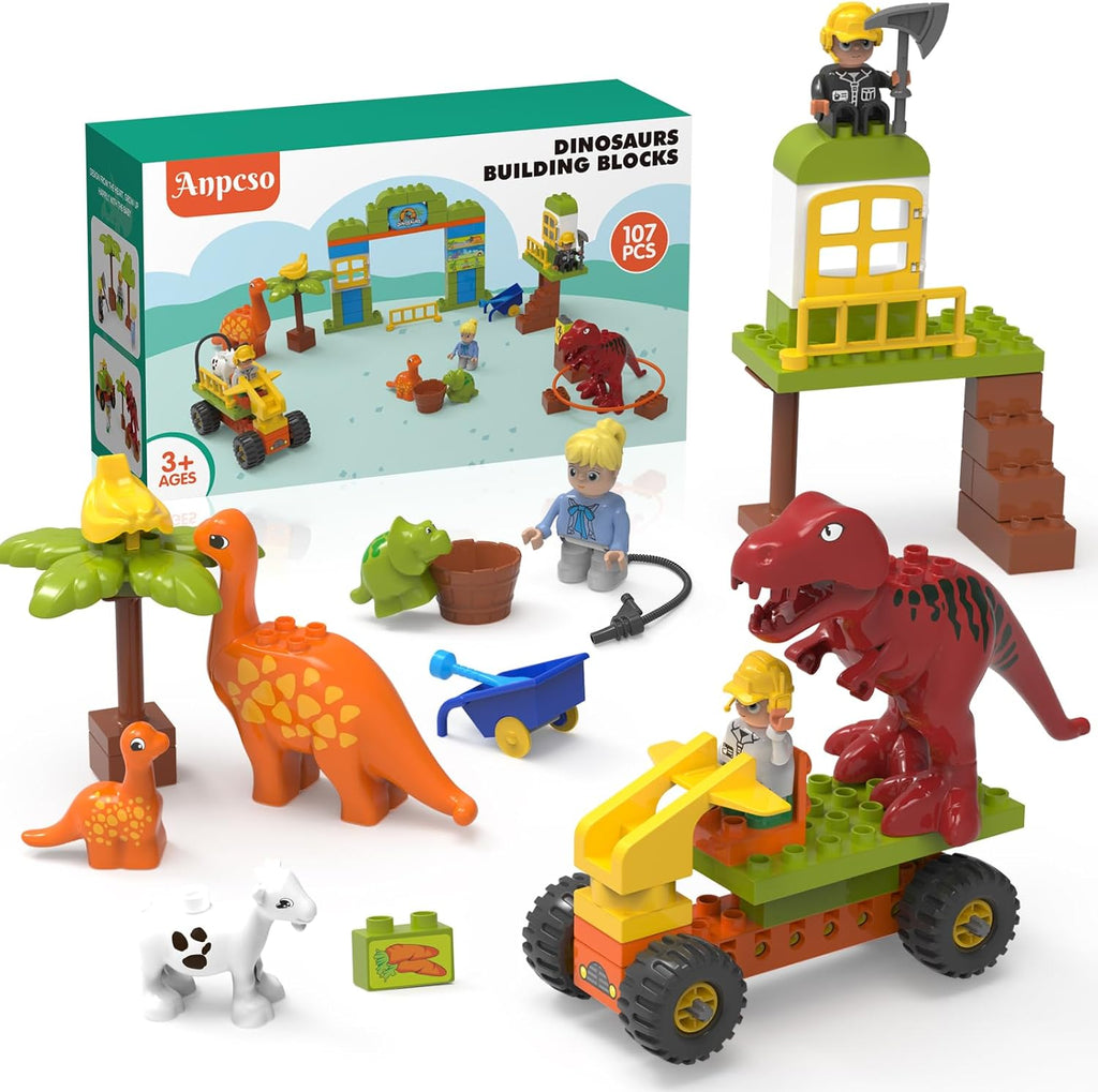 Bloques de construcción para niños pequeños de 3 a 5 años, juguetes de dinosaurio