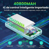 Cargador Portátil PowerBank 40,800mAh con Cables Integrados, Carga...