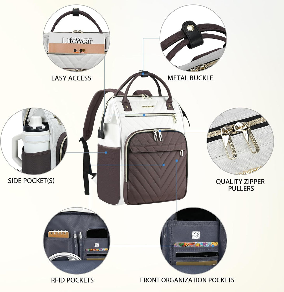 VANKEAN Mochila para portátil de 17 pulgadas para mujeres y hombres...