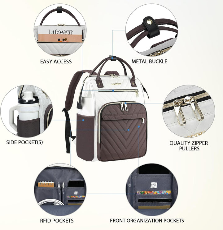 VANKEAN Mochila para portátil de 17 pulgadas para mujeres y hombres...