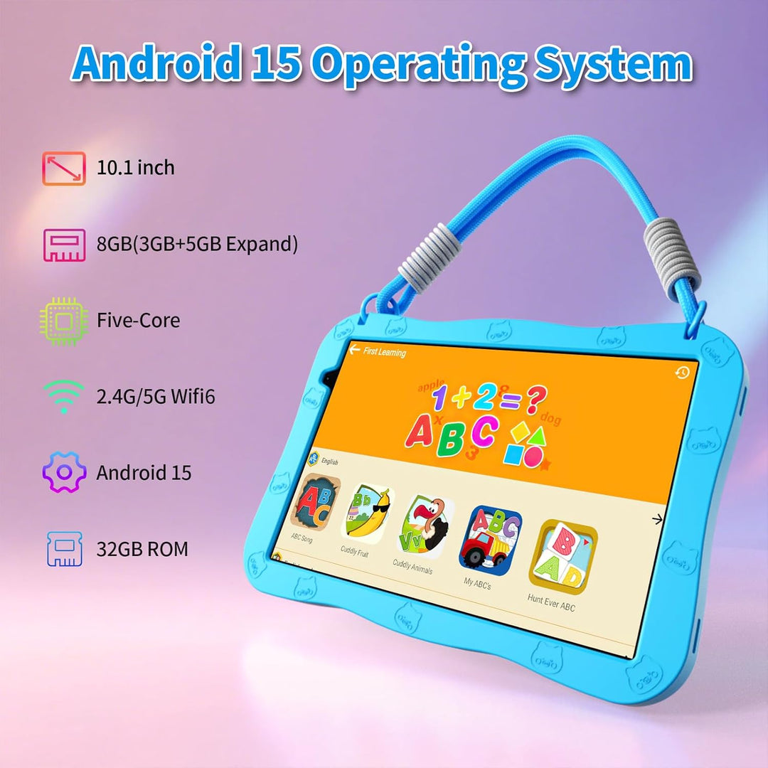 VASOUN Tableta Android 15 para niños de 10.1" con pantalla HD I...