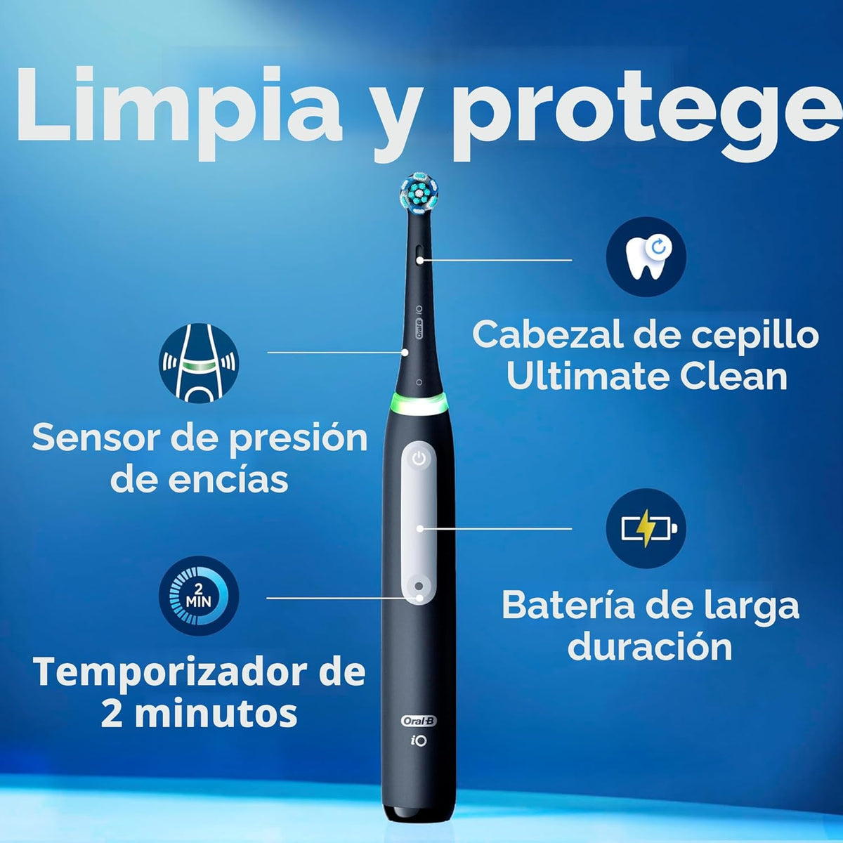 Oral-B iO Deep Clean Cepillo de dientes recargable eléctrico, negro...