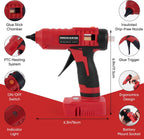 Pistola de pegamento caliente inalámbrica de 100 W para batería Milwaukee M18, kit de pistola de pegamento de calor rápido antigoteo con 20 barras de pegamento de 0.433 × 5.906 in, batería excluida