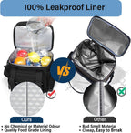 Bolsa de almuerzo con enfriador - Lonchera táctica aislada para hombres - Cubo de almuerzo grande y suave expandible para adultos, trabajo, al aire libre, turnos, viajes, negro, 16L