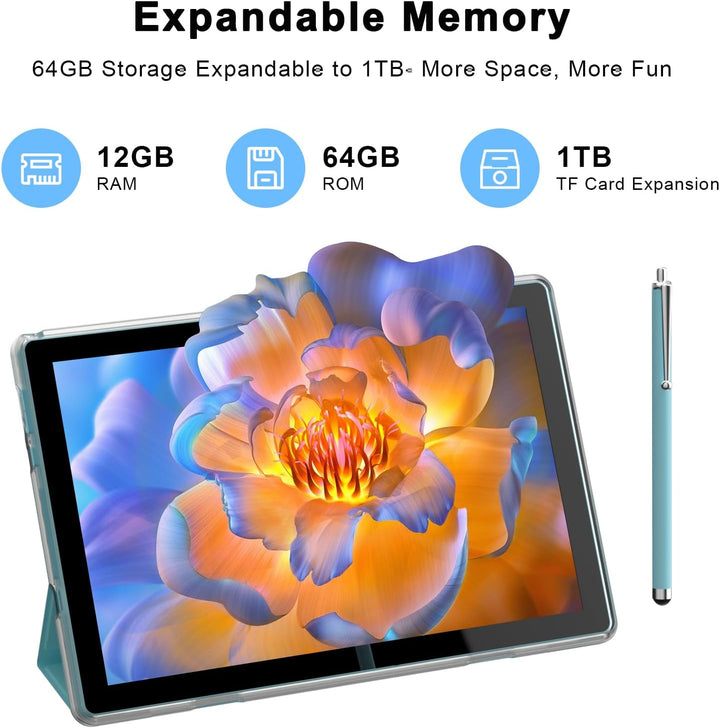 HOTTABLET Tablet Android 15 de 10" con estuche\/lápiz capacitiv...