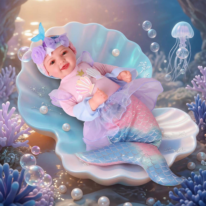 BABESIDE Muñeca de sirena para niñas, muñecas de bebé realistas de...