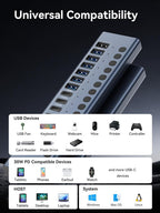 ACASIS, hub USB 3.2 de 8 puertos, alimentado