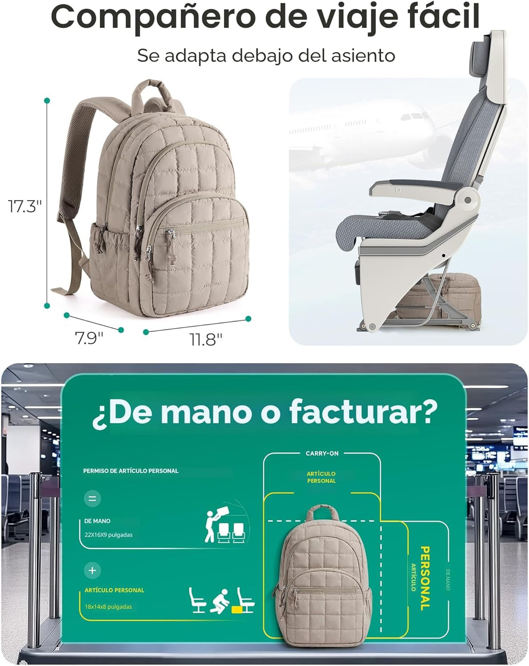 BAGSMART - Mochila para portátil universitaria, mochila de viaje pa...