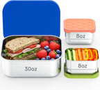 Caperci Paquete de 3 recipientes de alimentos de acero inoxidable