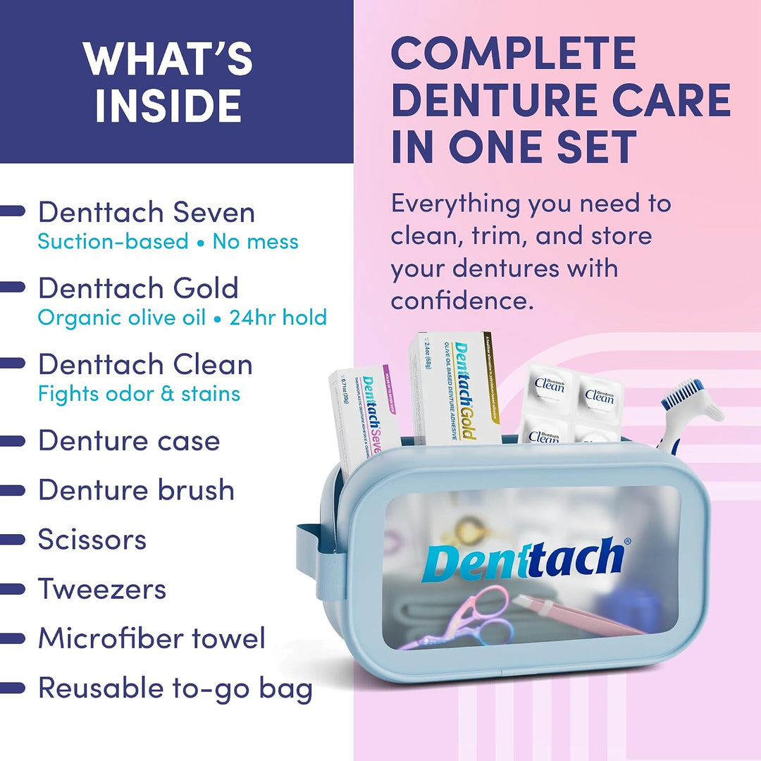 Kit de inicio para dentaduras, kit de 9 piezas incluye adhesivo ter...
