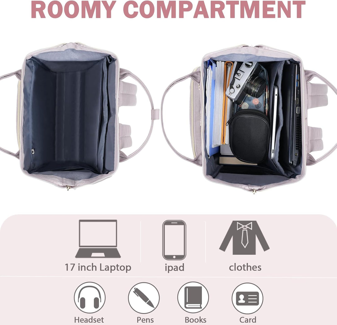 KROSER Mochila para laptop de 17 pulgadas, elegante mochila repelen...