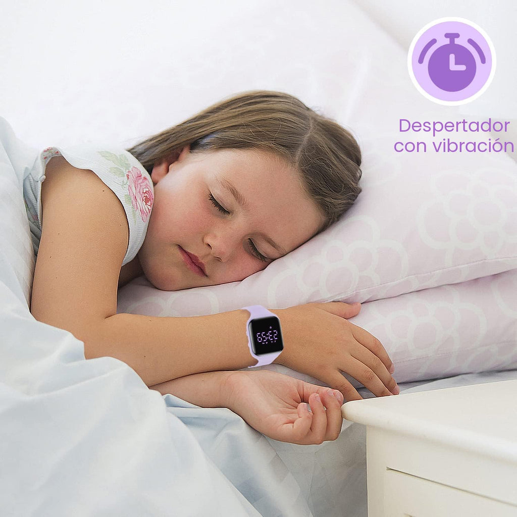 Relojes para niños y niñas, reloj deportivo digital con contador de pasos, podómetro, alarma de vibración, sin aplicación, impermeable, rastreador de fitness, reloj para niños, niñas, adolescentes