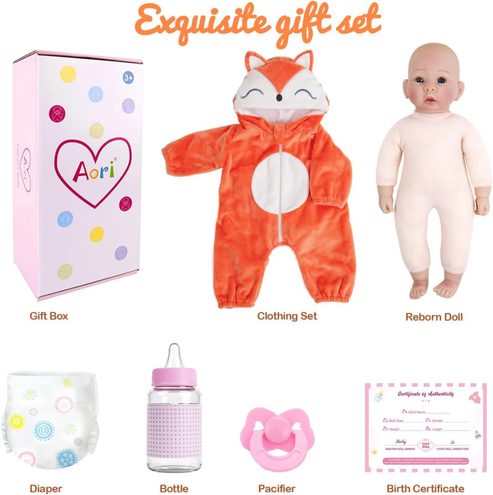 Aori Muñecas bebé realistas de 17 pulgadas - Conjunto de muñecas de...