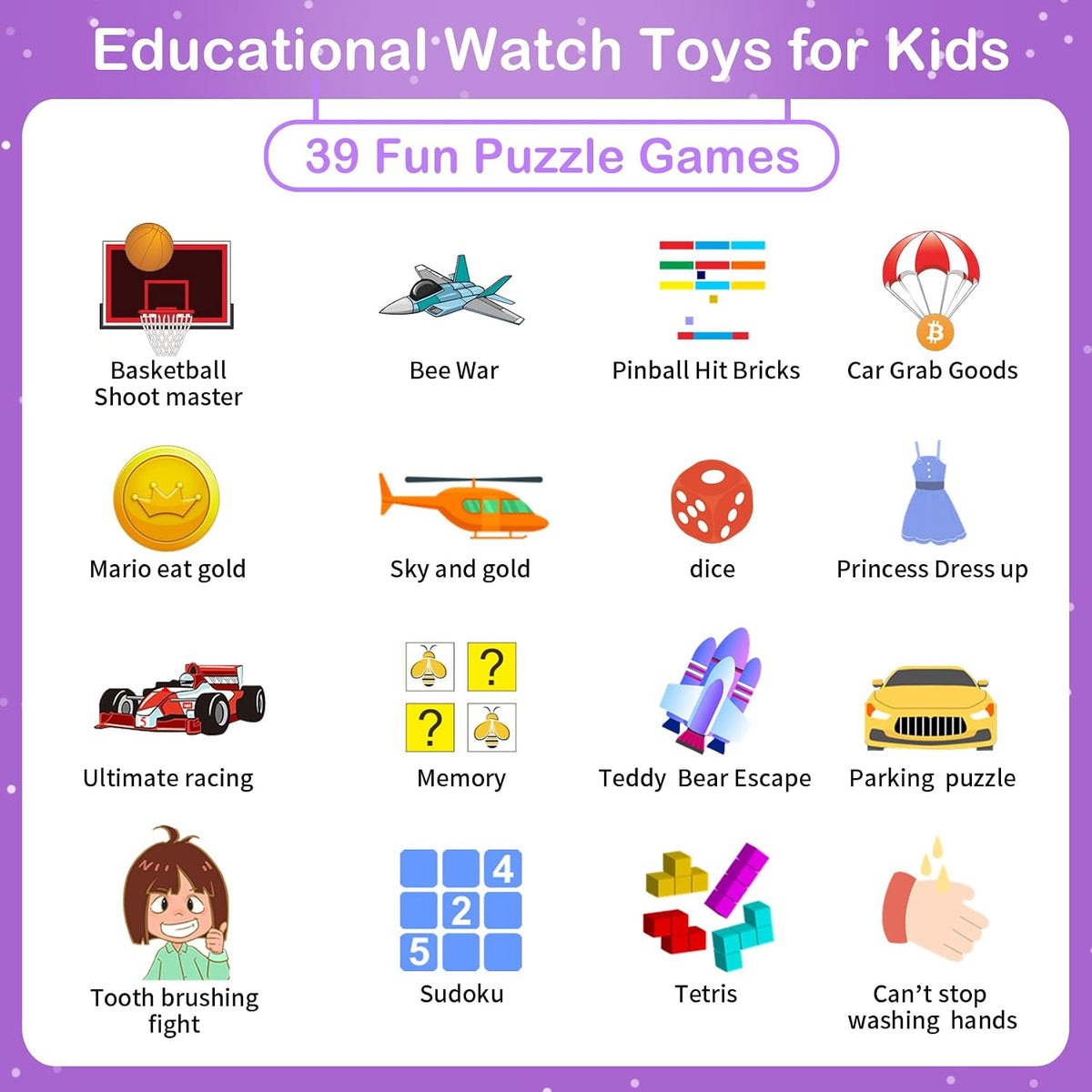 Relojes inteligentes para niños, regalos para niñas de 3 a 12 años