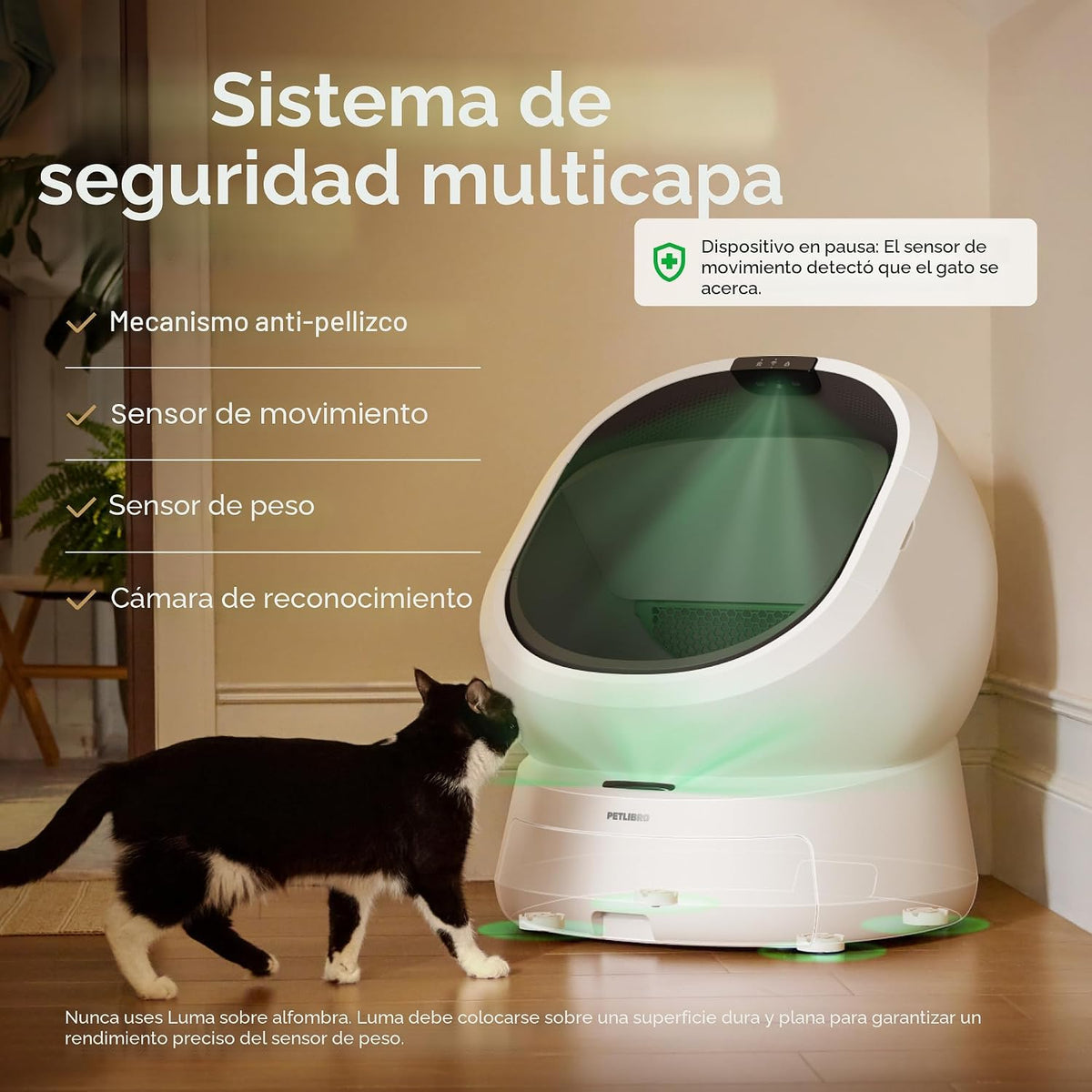 PETLIBRO Automatic Litter Box con AI-Camera Waste Analysis, Auto Odor-Control Self Cleaning Litter Box, Large Open-Top Luma Smart Litterbox con Multi-Cats Recognition, Usage Tracking, Safety Sensors