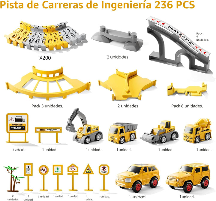 iHaHa - Juguetes de pistas de carreras de construcción para niños p...