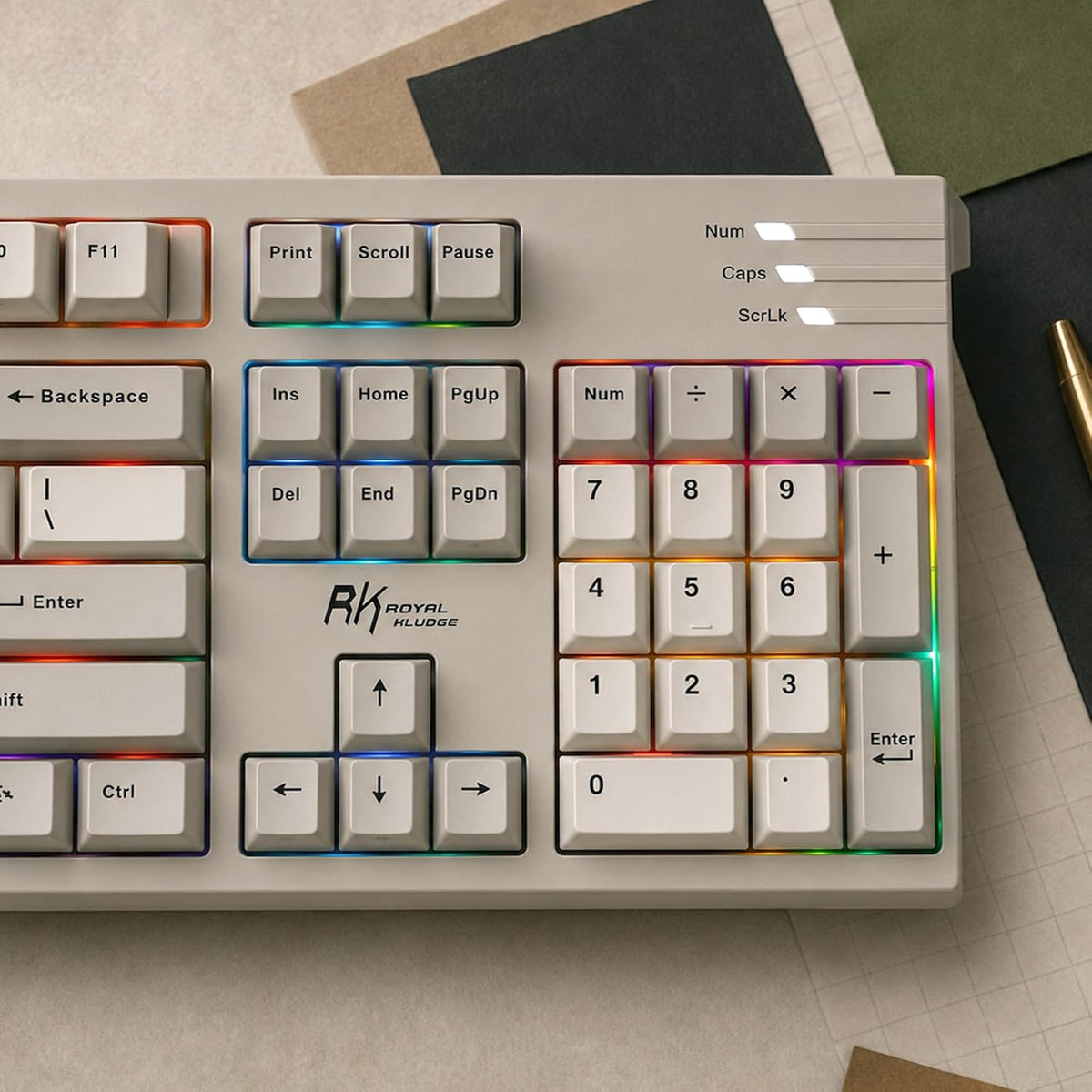 RK ROYAL KLUDGE R104 Teclado mecánico con cable de tamaño completo,...