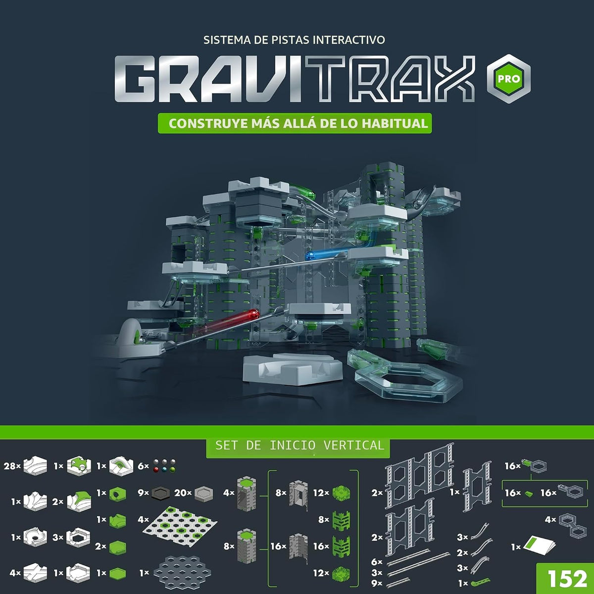 Ravensburger GraviTrax PRO - Juego de iniciación - Gravedad y mármol magnético - Juguete STEM acreditado por malla para niños - Construcción de cerebro, regalo educativo - Involucra el pensamiento crítico, resolución de problemas - a partir de 8 años