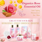 Regalos de spa para mujeres, regalos de spa de rosas, juego de cesta de
