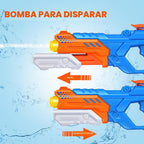Quanquer Pistolas de agua de 600 cc para niños y adultos, paquete de 6 pistolas de chorro súper con largo alcance, acción de bomba de alta capacidad, natación de verano, playa, juegos de lucha acuática al aire libre, juguetes de piscina para niños y niñas