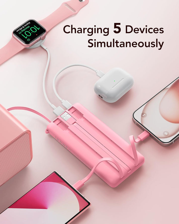 VRURC Cargador de teléfono portátil, cargador portátil de viaje con...