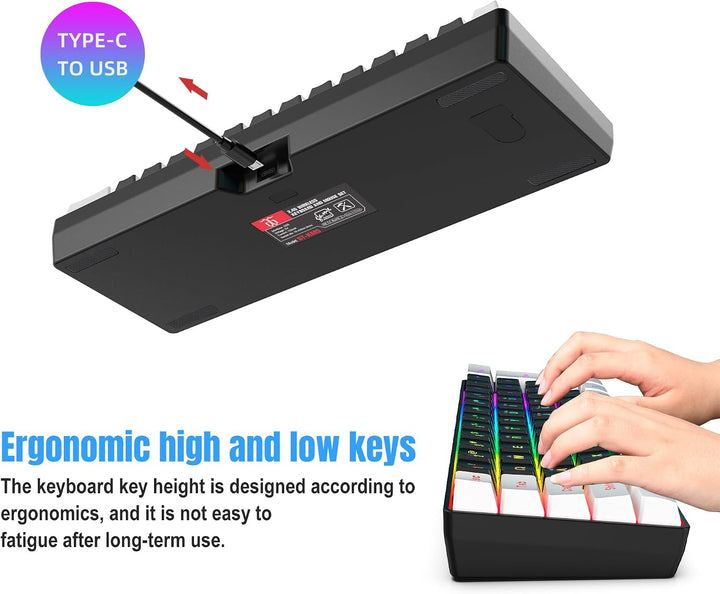 Snpurdiri Combo de teclado y ratón inalámbricos para juegos de 2.4G...