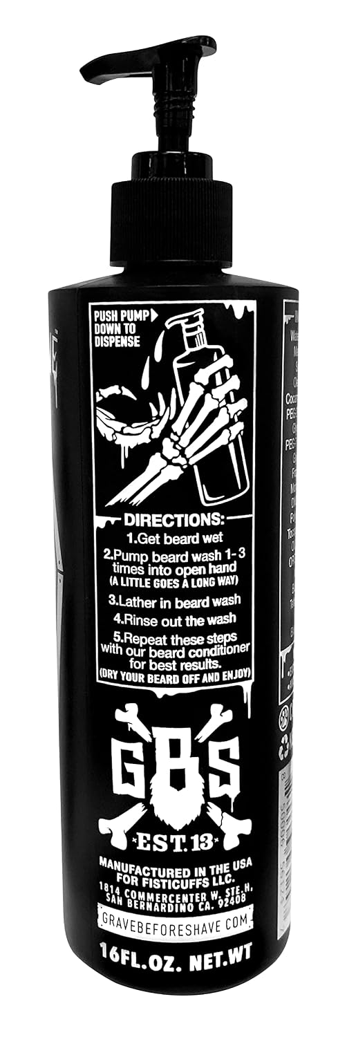 Grave antes del afeitado Lavado de barba 16 oz. bomba superior